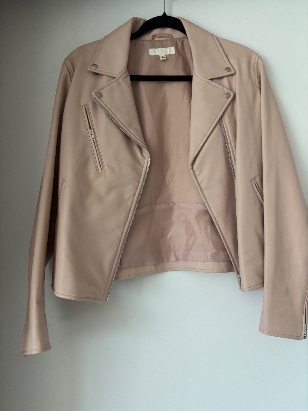 Light Pink Uniqlo Faux Leather Jacket (size M)